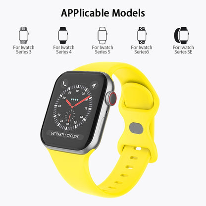 Butterfly Buckle Silicone Watch Band, Size: S For Apple Watch Series 9&8&7 41mm / SE 3&SE 2&6&SE&5&4 40mm / 3&2&1 38mm(Navy Blue) by bashfashion