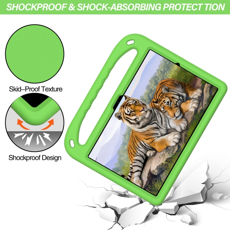 For Samsung Galaxy Tab A8 10.5 / X200 / X 205 / X207 Handle EVA Shockproof Tablet Case with Holder(Green) by bashfashion