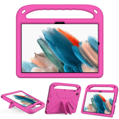 For Samsung Galaxy Tab A8 10.5 / X200 / X 205 / X207 Handle EVA Shockproof Tablet Case with Holder(Rose Red) by bashfashion