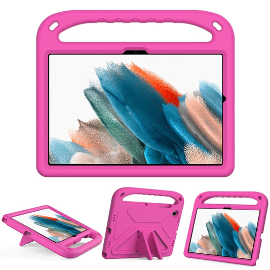 For Samsung Galaxy Tab A8 10.5 / X200 / X 205 / X207 Handle EVA Shockproof Tablet Case with Holder(Rose Red) by bashfashion