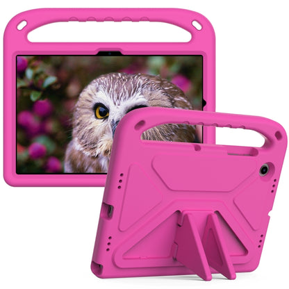 For Samsung Galaxy Tab A8 10.5 / X200 / X 205 / X207 Handle EVA Shockproof Tablet Case with Holder(Rose Red) by bashfashion