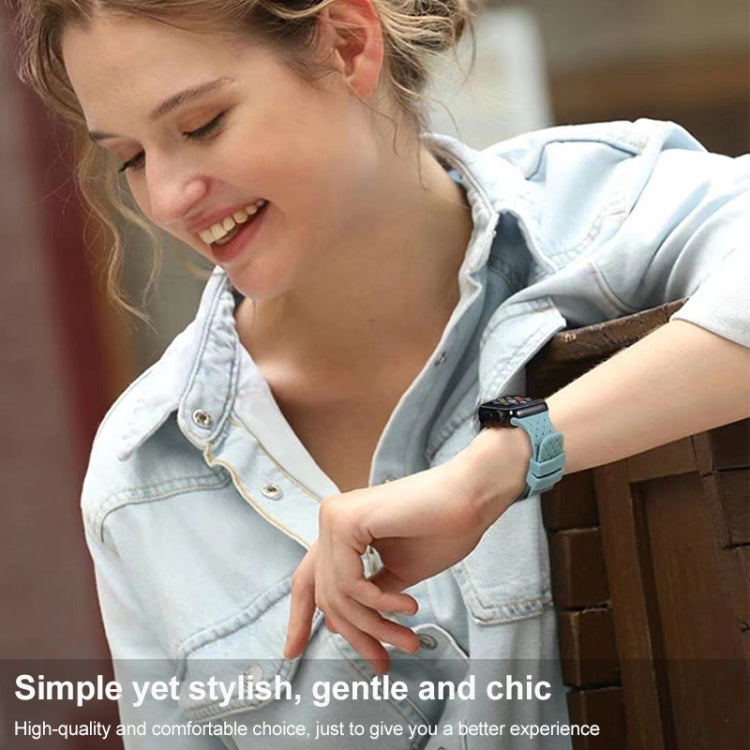 Braided Texture Silicone Watch Band For Apple Watch Series 9&8&7 41mm / SE 3&SE 2&6&SE&5&4 40mm / 3&2&1 38mm(Black) by bashfashion