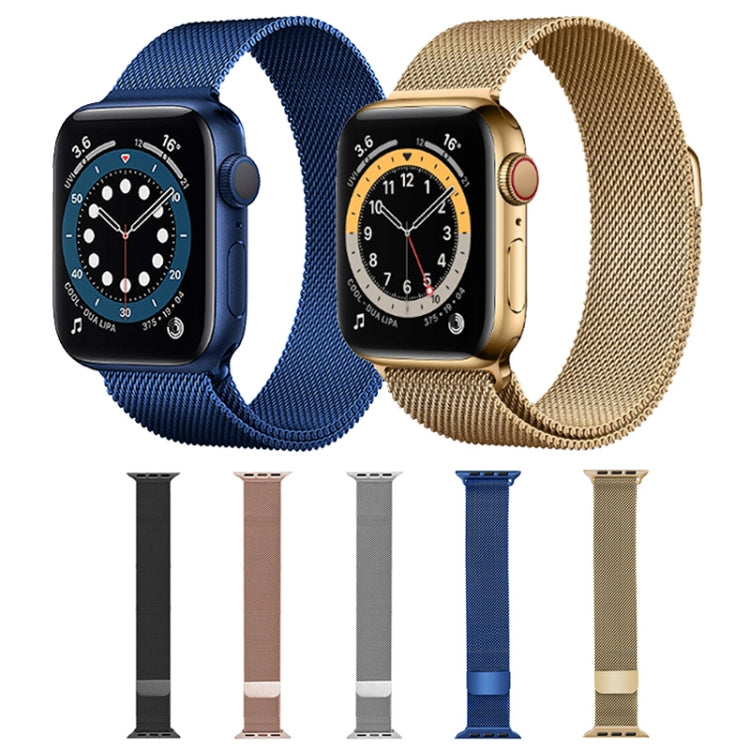 For Apple Watch Series 9&8&7 41mm / SE 3&SE 2&6&SE&5&4 40mm / 3&2&1 38mm Mutural Milanese Stainless Steel Watch Band（Blue） by bashfashion