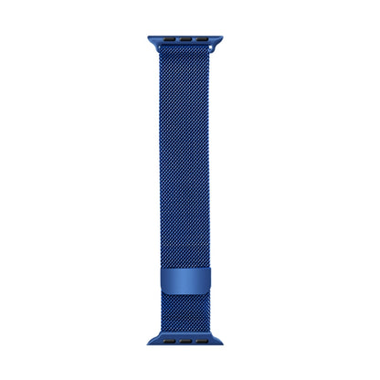 For Apple Watch Series 7 45mm / 6 & SE & 5 & 4 44mm / 3 & 2 & 1 42mm Mutural Milanese Stainless Steel Watch Band（Blue） by bashfashion