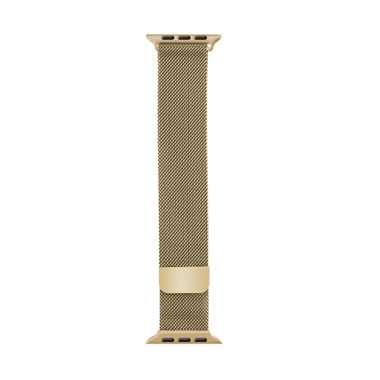 For Apple Watch Ultra 49mm&Watch Ultra 2 49mm / Series 9&8&7 45mm / SE 3&SE 2&6&SE&5&4 44mm / 3&2&1 42mm Mutural Milanese Stainless Steel Watch Band(Gold) by bashfashion