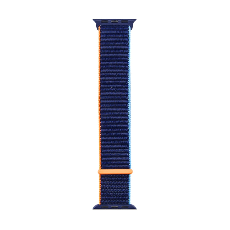 For Apple Watch Series 7 41mm / 6 & SE & 5 & 4 40mm / 3 & 2 & 1 38mm Mutural Nylon Watch Band(Dark Navy Blue) by bashfashion