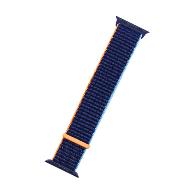 For Apple Watch Series 7 41mm / 6 & SE & 5 & 4 40mm / 3 & 2 & 1 38mm Mutural Nylon Watch Band(Dark Navy Blue) by bashfashion
