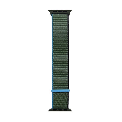 For Apple Watch Series 7 41mm / 6 & SE & 5 & 4 40mm / 3 & 2 & 1 38mm Mutural Nylon Watch Band(Dark Olive Green) by bashfashion