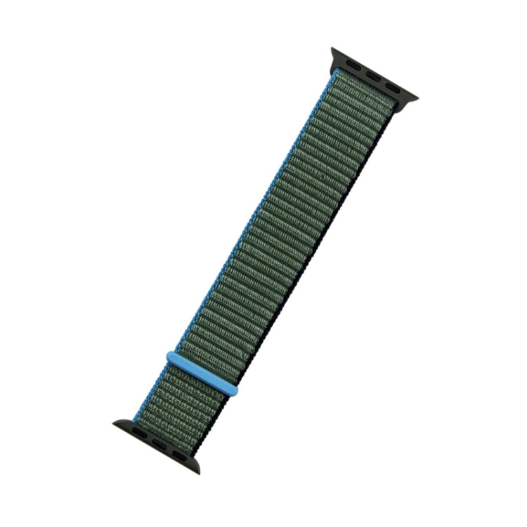 For Apple Watch Series 7 41mm / 6 & SE & 5 & 4 40mm / 3 & 2 & 1 38mm Mutural Nylon Watch Band(Dark Olive Green) by bashfashion