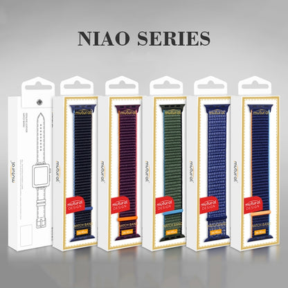 For Apple Watch Series 7 41mm / 6 & SE & 5 & 4 40mm / 3 & 2 & 1 38mm Mutural Nylon Watch Band(Dark Olive Green) by bashfashion