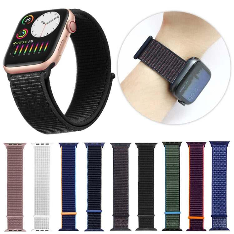 For Apple Watch Series 7 41mm / 6 & SE & 5 & 4 40mm / 3 & 2 & 1 38mm Mutural Nylon Watch Band(Heartbeat Purple) by bashfashion