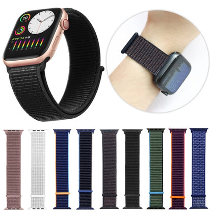 For Apple Watch Series 7 41mm / 6 & SE & 5 & 4 40mm / 3 & 2 & 1 38mm Mutural Nylon Watch Band(Dark Olive Green) by bashfashion