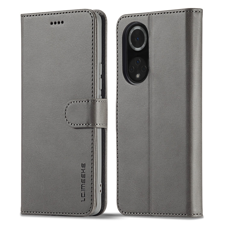 For Honor 50 Pro / nova 9 Pro LC.IMEEKE Calf Texture Leather Phone Case(Grey) by LC.IMEEKE