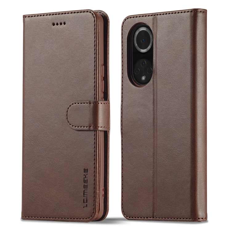 For Honor 50 Pro / nova 9 Pro LC.IMEEKE Calf Texture Leather Phone Case(Coffee) by LC.IMEEKE