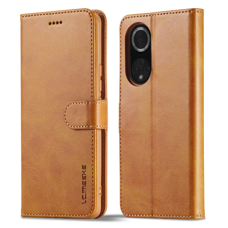 For Honor 50 Pro / nova 9 Pro LC.IMEEKE Calf Texture Leather Phone Case(Brown) by LC.IMEEKE