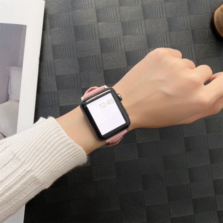 Small Waist Lychee Texture Watch Band For Apple Watch Ultra 49mm&Watch Ultra 2 49mm / Series 9&8&7 45mm / SE 3&SE 2&6&SE&5&4 44mm / 3&2&1 42mm(Orange) by bashfashion