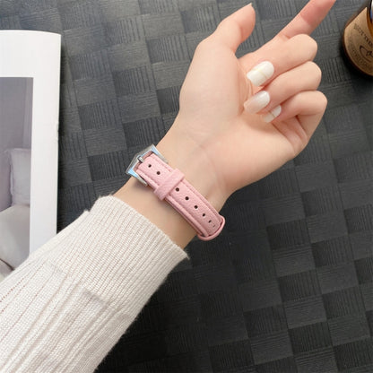 Small Waist Lychee Texture Watch Band For Apple Watch Ultra 49mm&Watch Ultra 2 49mm / Series 9&8&7 45mm / SE 3&SE 2&6&SE&5&4 44mm / 3&2&1 42mm(Khaki) by bashfashion