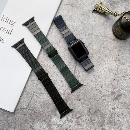 Carbon Fiber Texture Watch Band For Apple Watch Series 9&8&7 41mm / SE 3&SE 2&6&SE&5&4 40mm / 3&2&1 38mm(Dark Green) by bashfashion