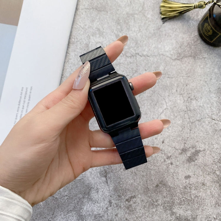Carbon Fiber Texture Watch Band For Apple Watch Ultra 49mm&Watch Ultra 2 49mm / Series 9&8&7 45mm / SE 3&SE 2&6&SE&5&4 44mm / 3&2&1 42mm(Midnight Blue) by bashfashion