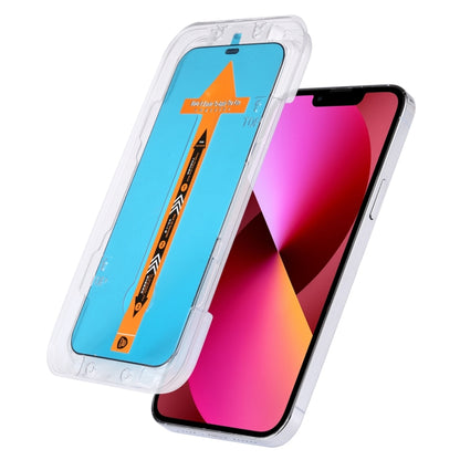 For iPhone 16e / 13 / 13 Pro Fast Attach Dust-proof Anti-static Tempered Glass Film by bashfashion