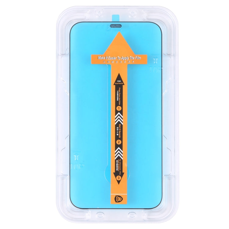 For iPhone 16e / 13 / 13 Pro Fast Attach Dust-proof Anti-static Tempered Glass Film by bashfashion