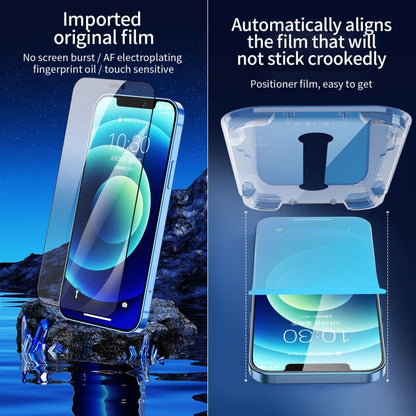 For iPhone 16e / 13 / 13 Pro Fast Attach Dust-proof Anti-static Tempered Glass Film by bashfashion
