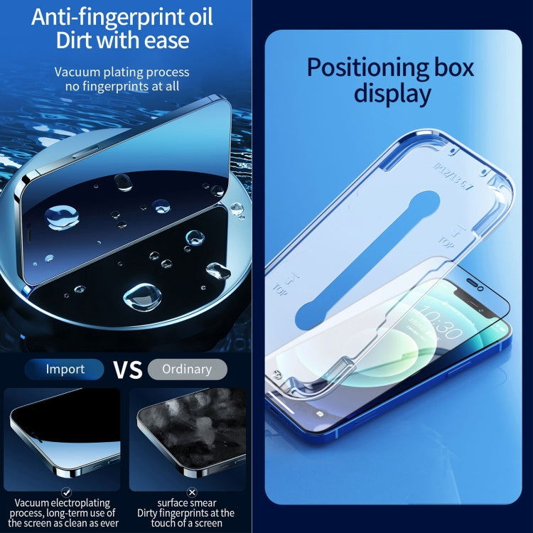 For iPhone 16e / 13 / 13 Pro Fast Attach Dust-proof Anti-static Tempered Glass Film by bashfashion
