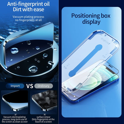 For iPhone 16e / 13 / 13 Pro Fast Attach Dust-proof Anti-static Tempered Glass Film by bashfashion