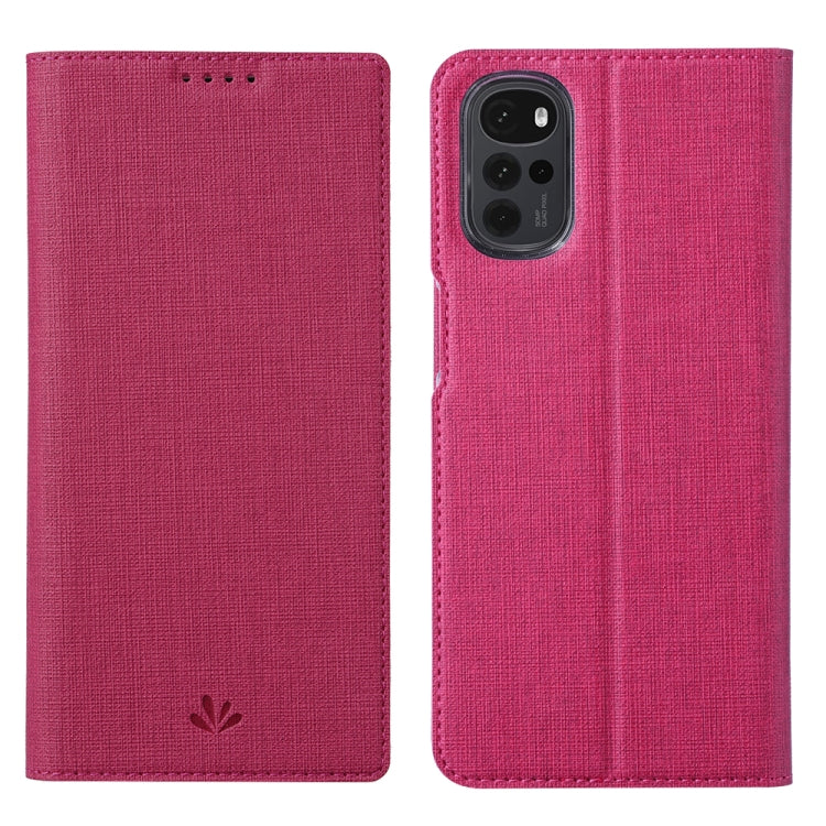 For Motorola Moto G22 ViLi DMX Series Shockproof Magnetic Flip Leather Phone Case(Rose Red) by ViLi