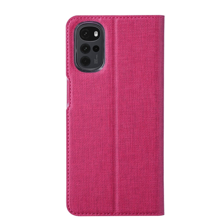 For Motorola Moto G22 ViLi DMX Series Shockproof Magnetic Flip Leather Phone Case(Rose Red) by ViLi