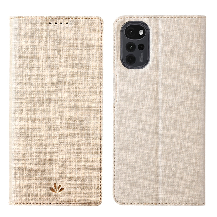 For Motorola Moto G22 ViLi DMX Series Shockproof Magnetic Flip Leather Phone Case(Gold) by ViLi