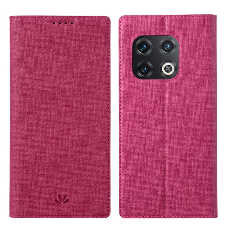 For OnePlus 10 Pro ViLi DMX Series Shockproof Magnetic Flip Leather Phone Case(Rose Red) by ViLi