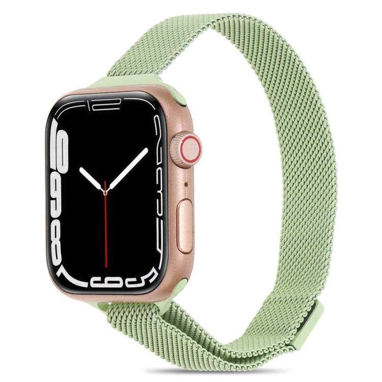 Milanese Small Waist Watch Band For Apple Watch Ultra 49mm&Watch Ultra 2 49mm / Series 9&8&7 45mm / SE 3&SE 2&6&SE&5&4 44mm / 3&2&1 42mm(Mint Green) by bashfashion