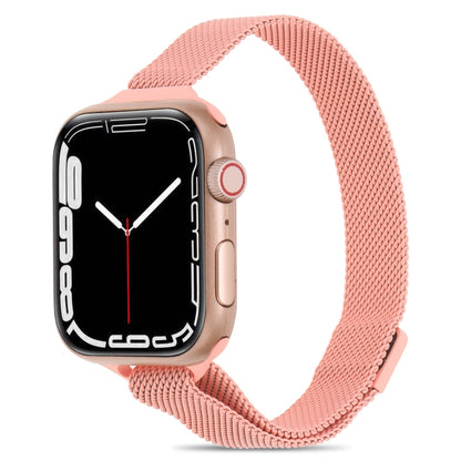 Milanese Small Waist Watch Band For Apple Watch Ultra 49mm&Watch Ultra 2 49mm / Series 9&8&7 45mm / SE 3&SE 2&6&SE&5&4 44mm / 3&2&1 42mm(Light Pink) by bashfashion