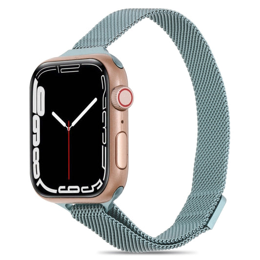 Milanese Small Waist Watch Band For Apple Watch Ultra 49mm&Watch Ultra 2 49mm / Series 9&8&7 45mm / SE 3&SE 2&6&SE&5&4 44mm / 3&2&1 42mm(Emerald Green) by bashfashion