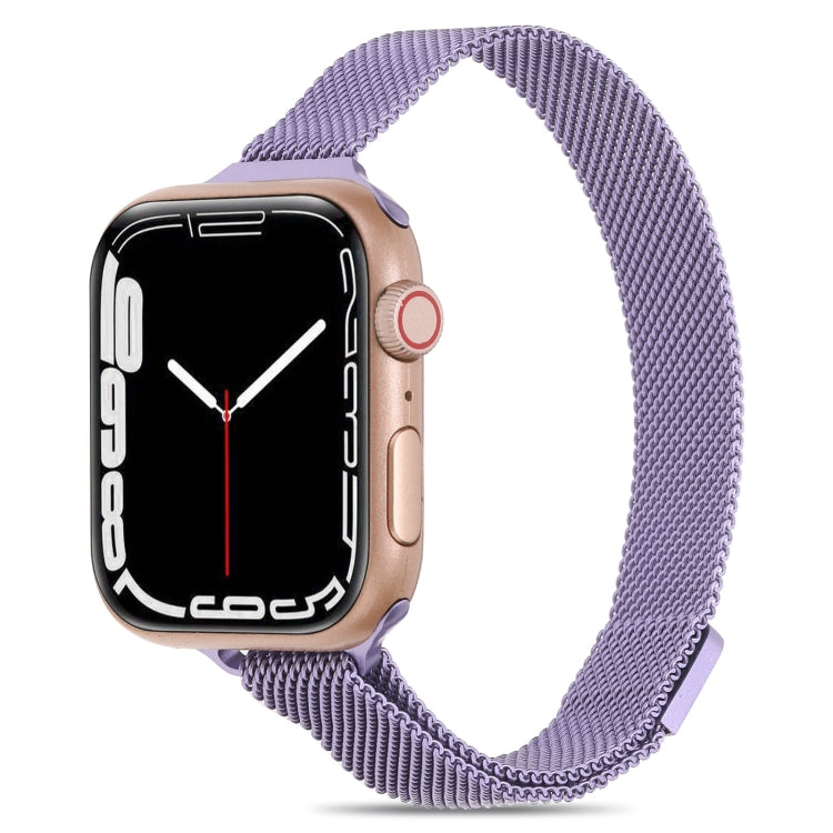 Milanese Small Waist Watch Band For Apple Watch Ultra 49mm&Watch Ultra 2 49mm / Series 9&8&7 45mm / SE 3&SE 2&6&SE&5&4 44mm / 3&2&1 42mm(Lavender) by bashfashion