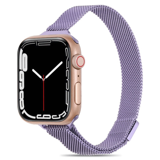 Milanese Small Waist Watch Band For Apple Watch Ultra 49mm&Watch Ultra 2 49mm / Series 9&8&7 45mm / SE 3&SE 2&6&SE&5&4 44mm / 3&2&1 42mm(Lavender) by bashfashion