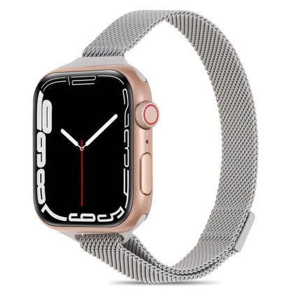 Milanese Small Waist Watch Band For Apple Watch Ultra 49mm&Watch Ultra 2 49mm / Series 9&8&7 45mm / SE 3&SE 2&6&SE&5&4 44mm / 3&2&1 42mm(Cold Grey) by bashfashion