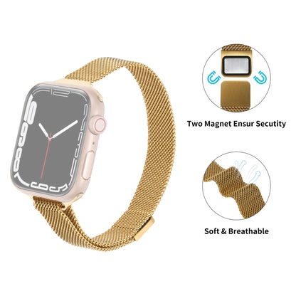 Milanese Small Waist Watch Band For Apple Watch Ultra 49mm&Watch Ultra 2 49mm / Series 9&8&7 45mm / SE 3&SE 2&6&SE&5&4 44mm / 3&2&1 42mm(Cold Grey) by bashfashion