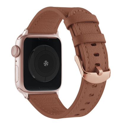 Small Waist Genuine Leather Watch Band For Apple Watch Ultra 49mm&Watch Ultra 2 49mm / Series 9&8&7 45mm / SE 3&SE 2&6&SE&5&4 44mm / 3&2&1 42mm(Coffee) by bashfashion