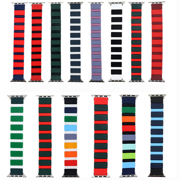 Silicone Splicing Watch Band For Apple Watch Ultra 49mm&Watch Ultra 2 49mm / Series 9&8&7 45mm / SE 3&SE 2&6&SE&5&4 44mm / 3&2&1 42mm(10) by bashfashion