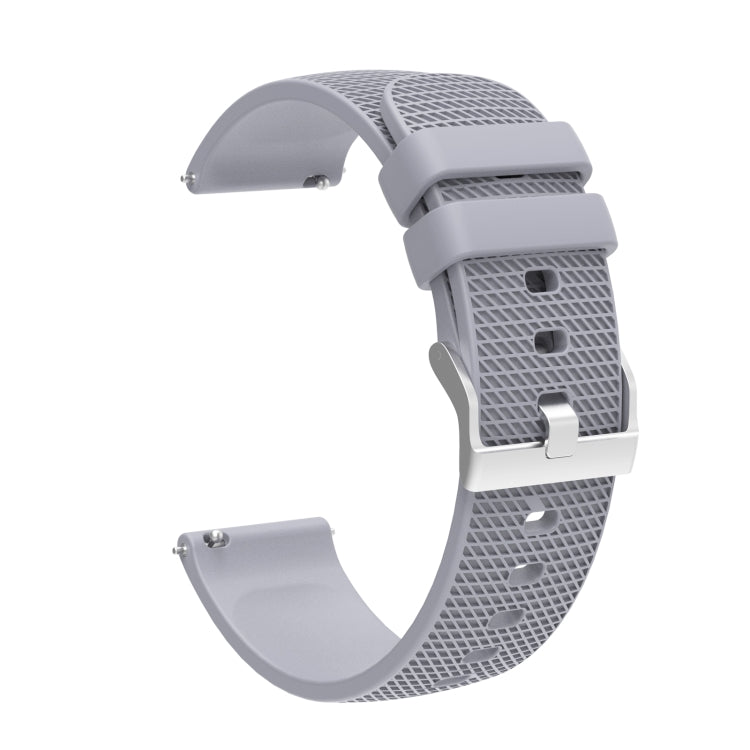 20mm Pockmarked Silver Buckle Silicone Watch Band for Huawei Watch / Samsung Galaxy Watch(Grey) by bashfashion