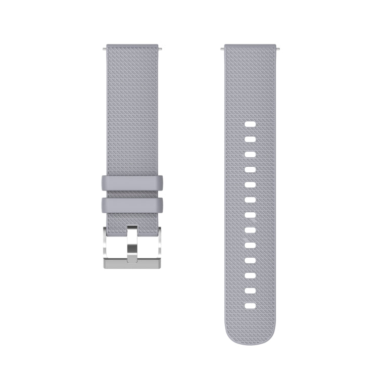 20mm Pockmarked Silver Buckle Silicone Watch Band for Huawei Watch / Samsung Galaxy Watch(Grey) by bashfashion