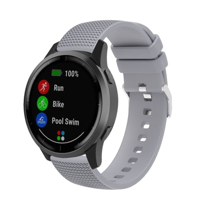 20mm Pockmarked Silver Buckle Silicone Watch Band for Huawei Watch / Samsung Galaxy Watch(Grey) by bashfashion