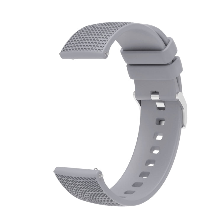 22mm Pockmarked Silver Buckle Silicone Watch Band for Huawei Watch / Samsung Galaxy Watch(Grey) by bashfashion