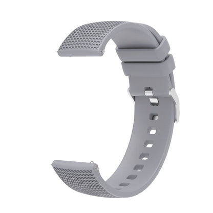 22mm Pockmarked Silver Buckle Silicone Watch Band for Huawei Watch / Samsung Galaxy Watch(Grey) by bashfashion