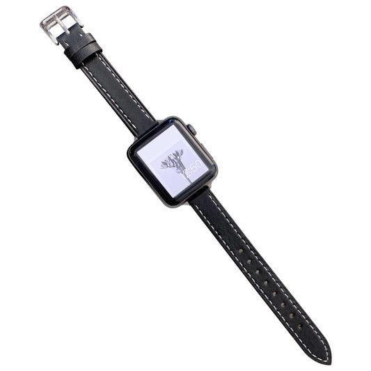 Plain Leather Watch Band For Apple Watch Series 9&8&7 41mm / SE 3&SE 2&6&SE&5&4 40mm / 3&2&1 38mm(C) by bashfashion