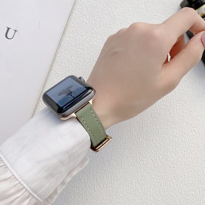 Plain Leather Watch Band For Apple Watch Series 9&8&7 41mm / SE 3&SE 2&6&SE&5&4 40mm / 3&2&1 38mm(C) by bashfashion