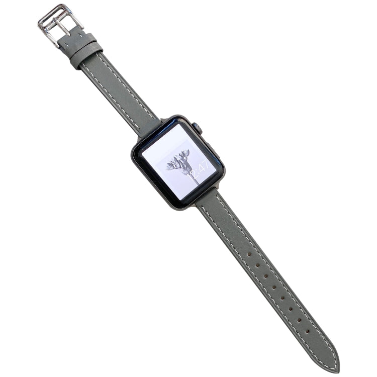 Plain Leather Watch Band For Apple Watch Ultra 49mm&Watch Ultra 2 49mm / Series 9&8&7 45mm / SE 3&SE 2&6&SE&5&4 44mm / 3&2&1 42mm(B) by bashfashion