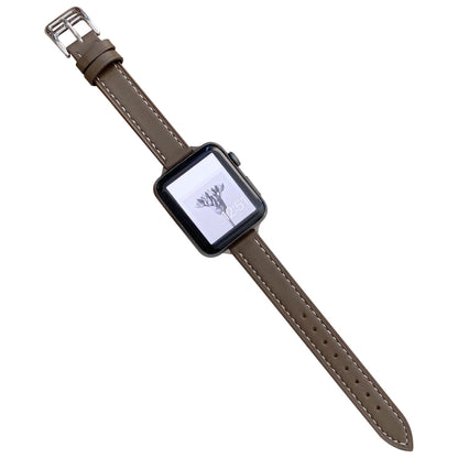 Plain Leather Watch Band For Apple Watch Ultra 49mm&Watch Ultra 2 49mm / Series 9&8&7 45mm / SE 3&SE 2&6&SE&5&4 44mm / 3&2&1 42mm(D) by bashfashion